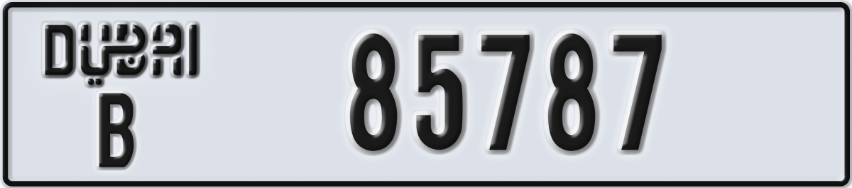 dubai License Plate Number 85787 Code B