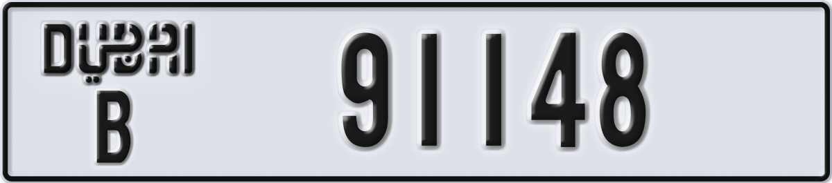 dubai License Plate Number 91148 Code B