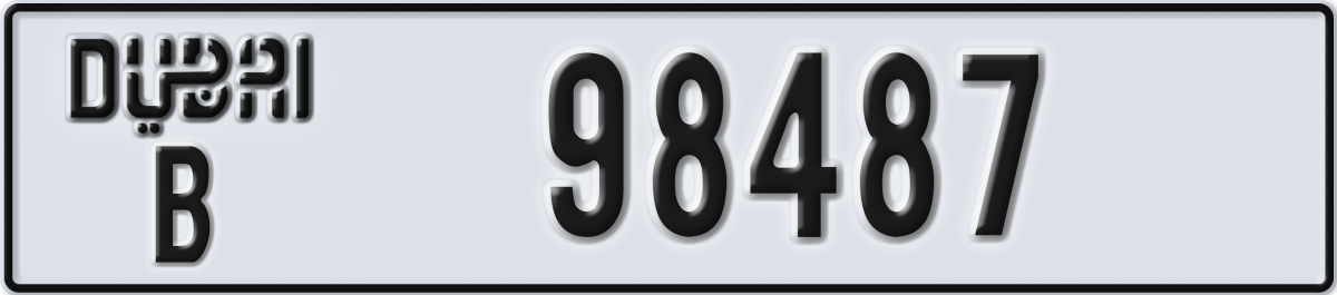 dubai License Plate Number 98487 Code B