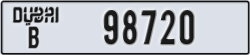dubai - code - B - number -98720