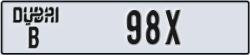 dubai - code - B - number -98X