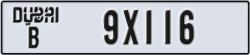 dubai - code - B - number -9X116