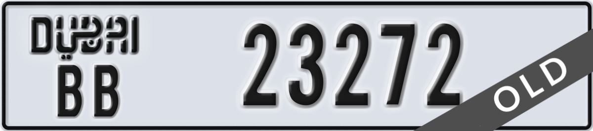 dubai License Plate Number 23272 Code BB