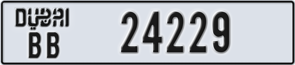 dubai License Plate Number 24229 Code BB