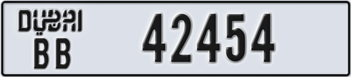dubai License Plate Number 42454 Code BB