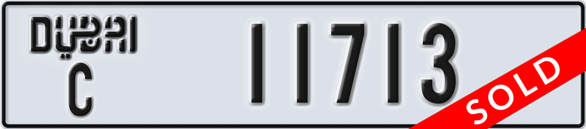 dubai License Plate Number 11713 Code C