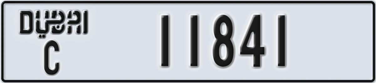dubai License Plate Number 11841 Code C