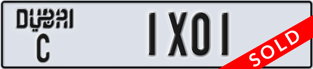 dubai License Plate Number 1X01 Code C