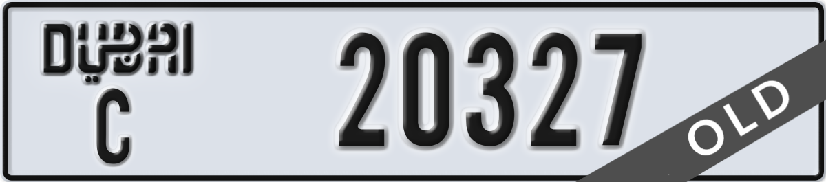 dubai License Plate Number 20327 Code C