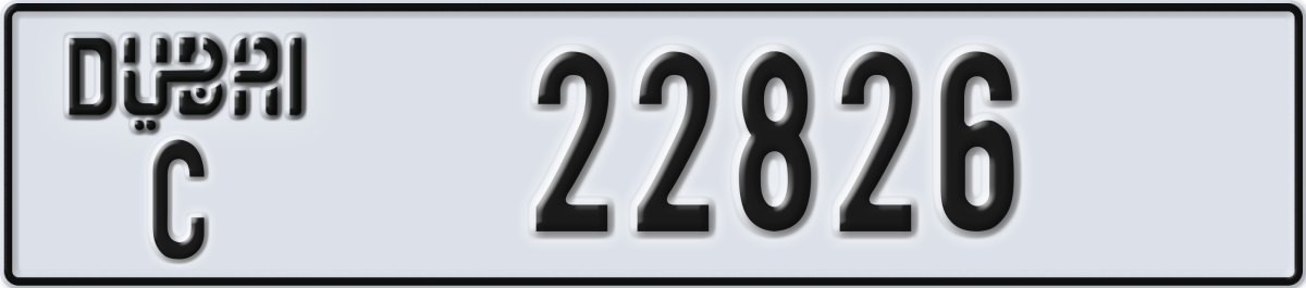 dubai License Plate Number 22826 Code C