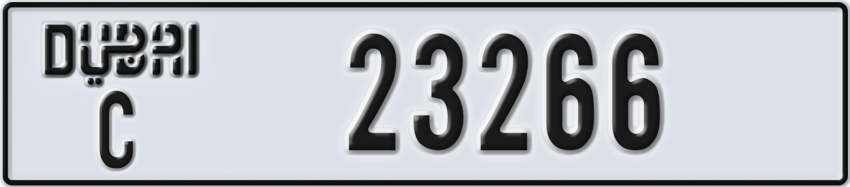 dubai License Plate Number 23266 Code C