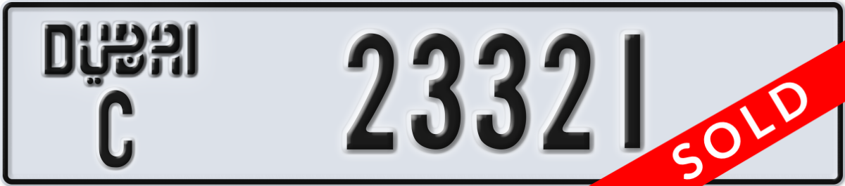 dubai License Plate Number 23321 Code C