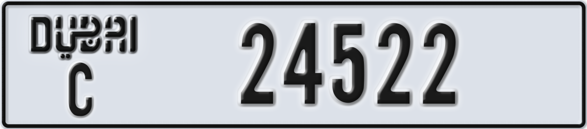dubai License Plate Number 24522 Code C