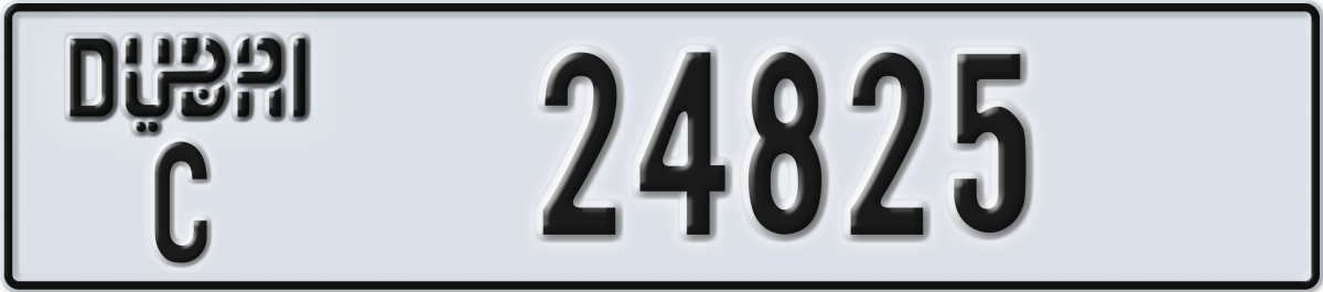 dubai License Plate Number 24825 Code C
