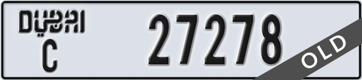 dubai License Plate Number 27278 Code C