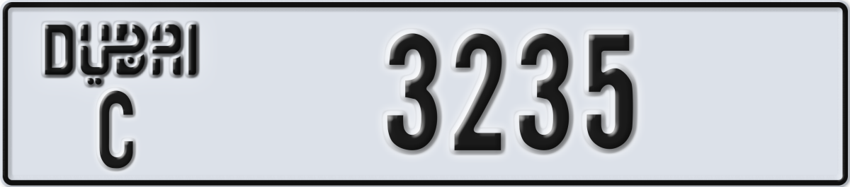 dubai License Plate Number 3235 Code C