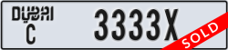 dubai - code - C - number -3333X