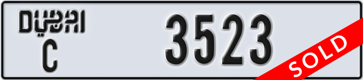 dubai License Plate Number 3523 Code C