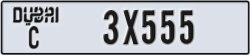 dubai - code - C - number -3X555