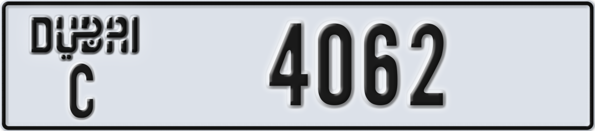 dubai License Plate Number 4062 Code C