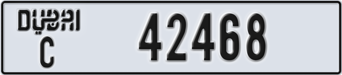 dubai License Plate Number 42468 Code C