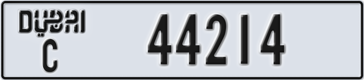 dubai License Plate Number 44214 Code C