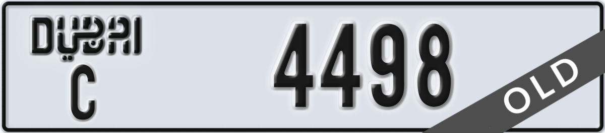 dubai License Plate Number 4498 Code C