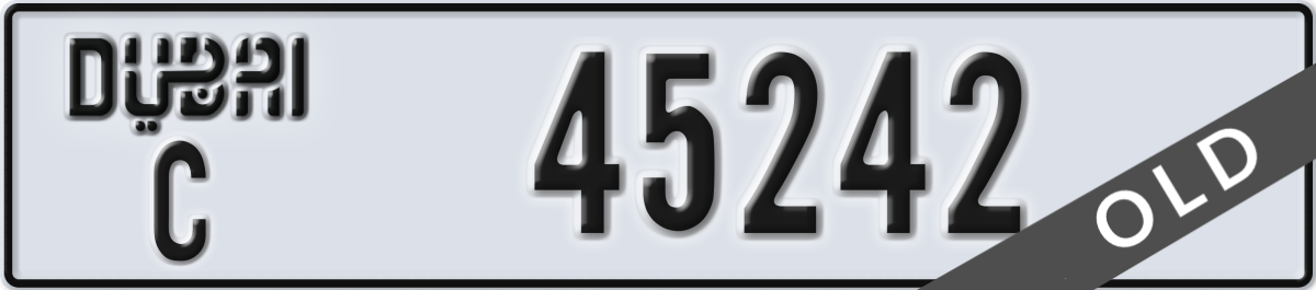 dubai License Plate Number 45242 Code C