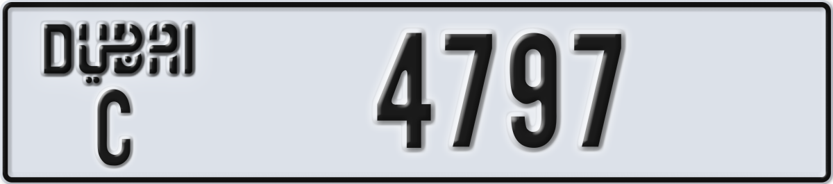 dubai License Plate Number 4797 Code C