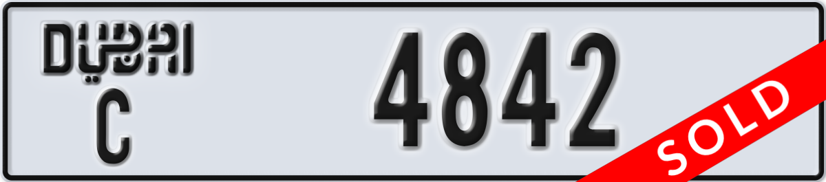 dubai License Plate Number 4842 Code C