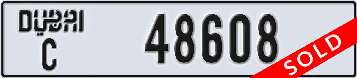 dubai License Plate Number 48608 Code C