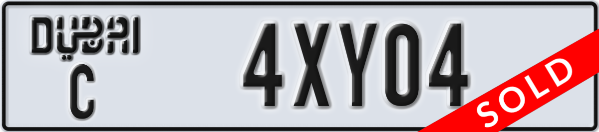 dubai License Plate Number 4XY04 Code C