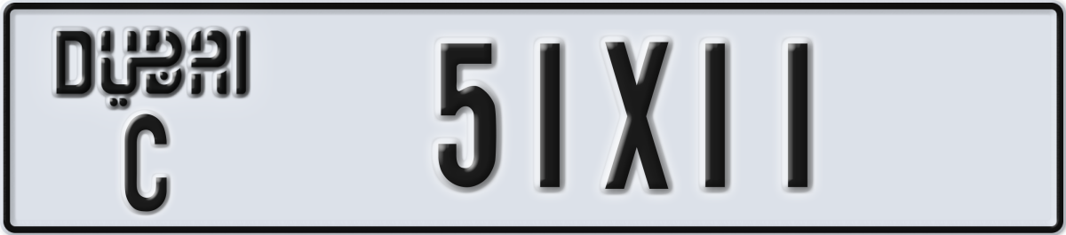 dubai License Plate Number 51X11 Code C