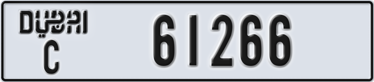 dubai License Plate Number 61266 Code C