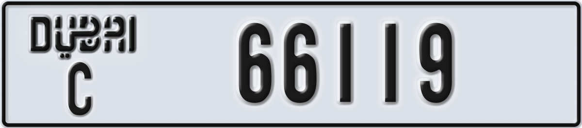dubai License Plate Number 66119 Code C