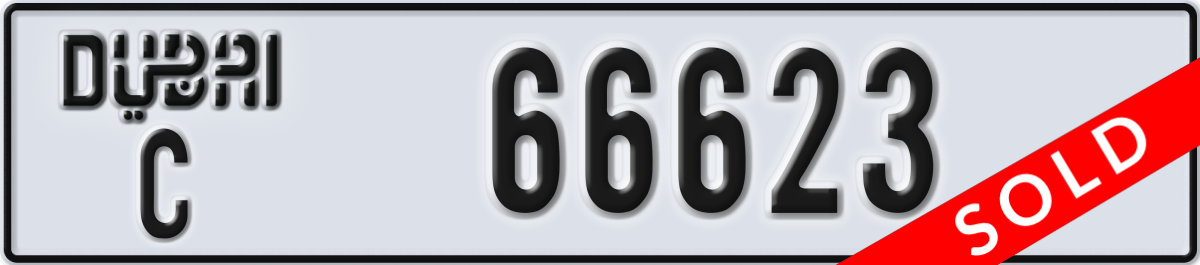 dubai License Plate Number 66623 Code C