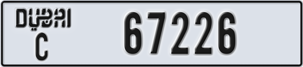 dubai License Plate Number 67226 Code C