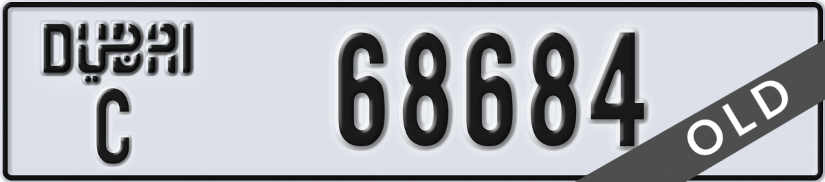 dubai License Plate Number 68684 Code C