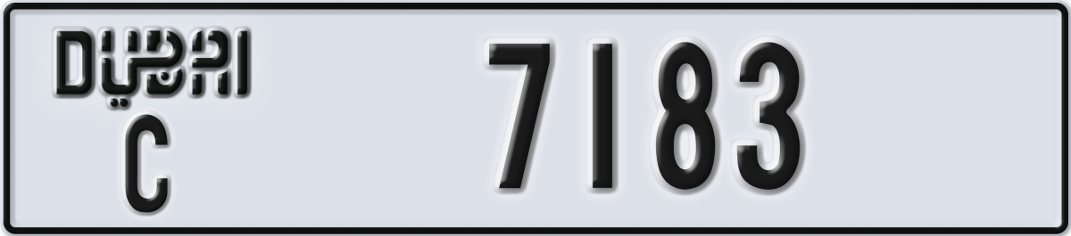 dubai License Plate Number 7183 Code C