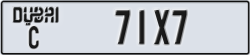 dubai - code - C - number -71X7