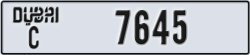dubai - code - C - number -7645