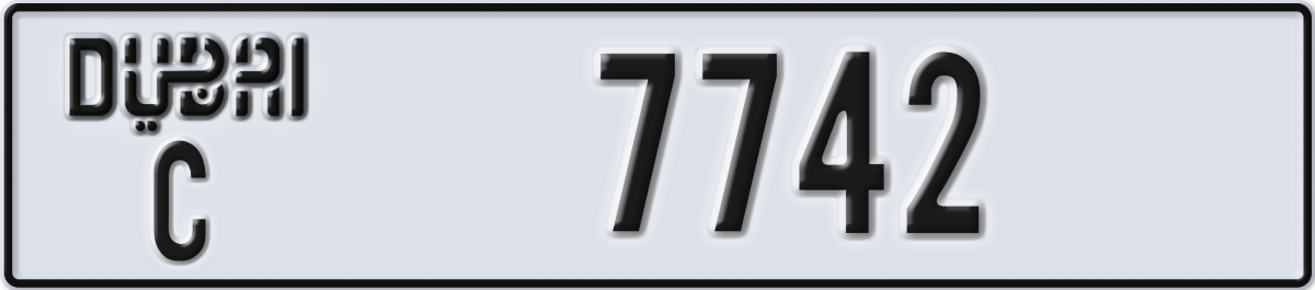 dubai License Plate Number 7742 Code C