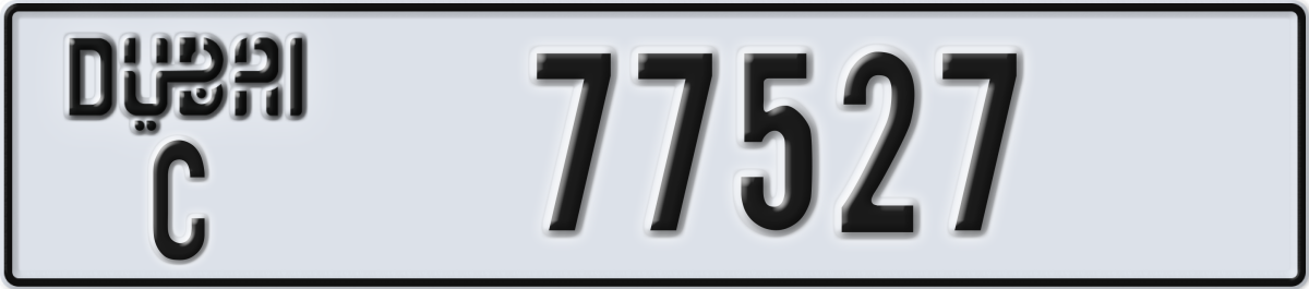 dubai License Plate Number 77527 Code C