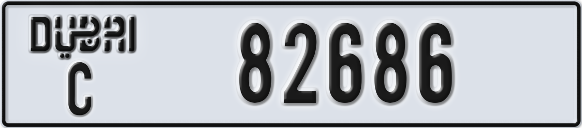 dubai License Plate Number 82686 Code C