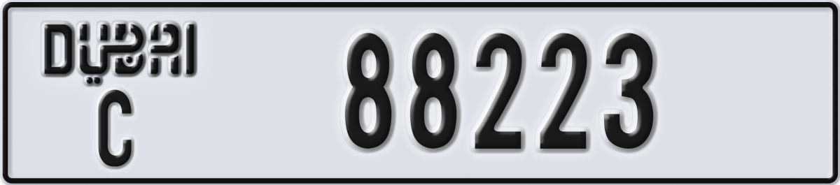 dubai License Plate Number 88223 Code C