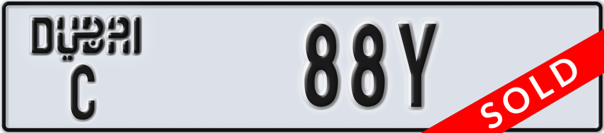 dubai License Plate Number 88Y Code C