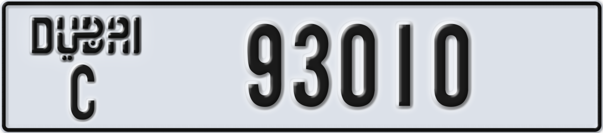 dubai License Plate Number 93010 Code C