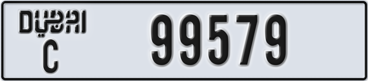 dubai License Plate Number 99579 Code C