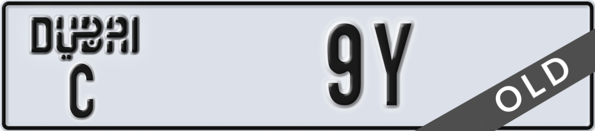 dubai License Plate Number 9Y Code C