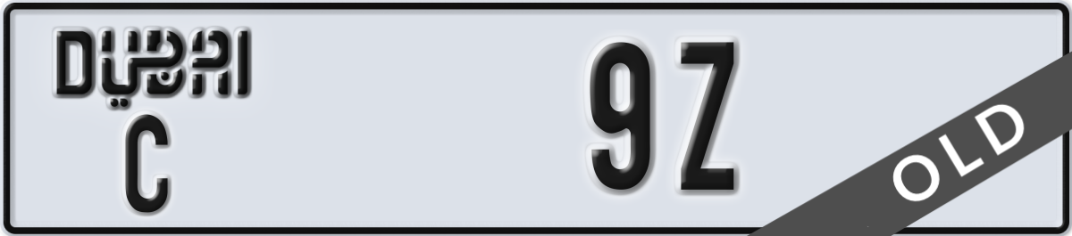 dubai License Plate Number 9Z Code C